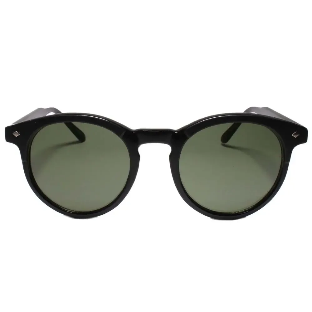 High-End Slick Dapper Indie Vintage 80s Look Simpered Round Key Hole Sunglasses
